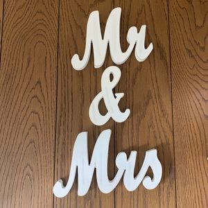 Mr & Mrs wooden signs- great for wedding decor